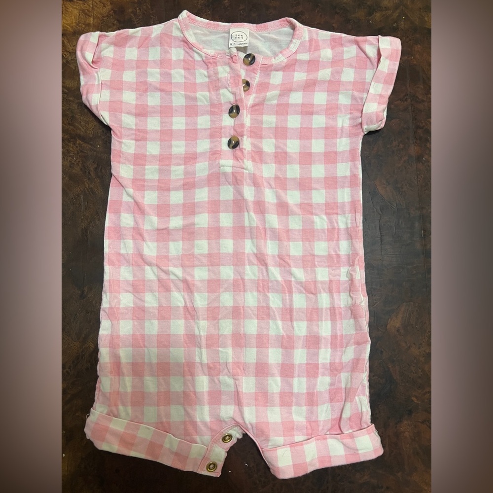 Lou Lou Pink and White Checkered Romper